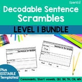 Decodable Sentence Scrambles | LEVEL 1 BUNDLE | Editable L