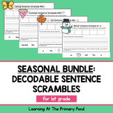 Decodable Sentence Scramble Cut and Paste Worksheets for F