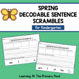 Decodable Spring Sentence Scramble Cut And Paste Worksheet