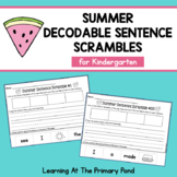 Decodable Summer Sentence Scramble Cut And Paste Worksheet