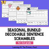 Decodable Sentence Scramble Cut and Paste Worksheets for S