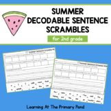 Decodable Summer Sentence Scramble Cut And Paste Worksheet