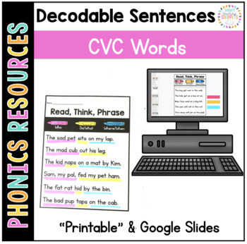 Preview of Decodable Sentences: CVC Words 