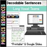 Decodable Sentences: Long Vowel Teams
