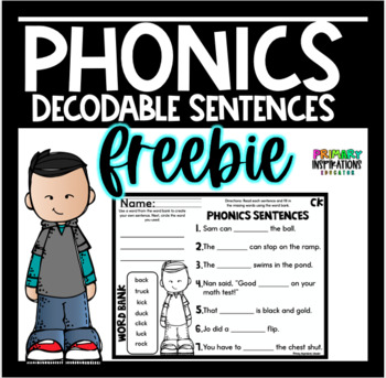 Preview of Decodable Sentences - Phonics ck