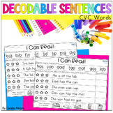 Decodable Sentences Short Vowels CVC Science of Reading Aligned