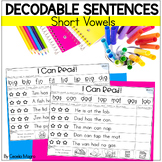 Decodable Sentences Short Vowels CVC Science of Reading Aligned
