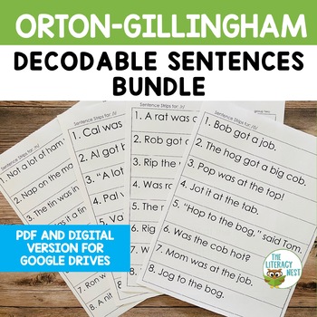 Preview of Decodable Sentences for Orton-Gillingham Lesson Plans BUNDLE
