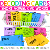 Decodable Short Vowel CVC Word Cards for Segmenting Blendi