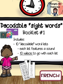 Preview of Decodable "Sight Words" Booklet #1 - FRENCH