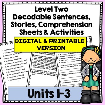 Preview of Decodable Stories  &  Comprehension for Google Classroom™ - Distance Learning