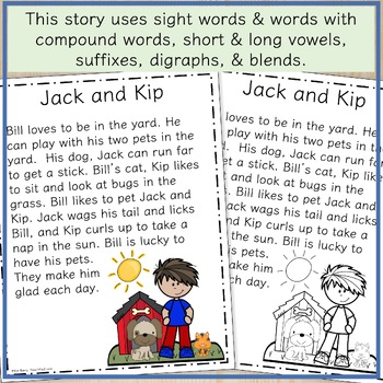 Decodable Story/Phonics Reader & Activities/Grades 1-2/Intervention ...