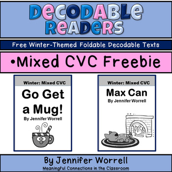 Preview of Decodable Text Freebie: Winter-Themed PDF Foldable Mixed CVC Reader