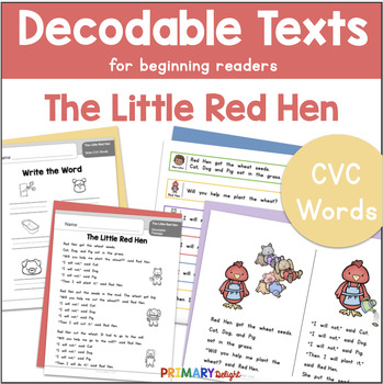 Preview of Decodable Text Little Red Hen | Decodable Readers' Theater and Passage