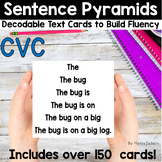 Decodable Text Sentence Pyramids CVC Fluency Task Cards fo