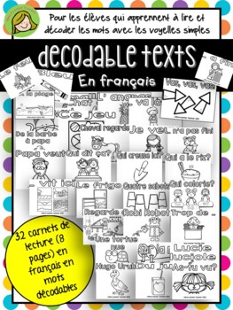 Preview of Decodable Texts en français Easy Readers (SOR-inspired) Set 1 - A E I O U