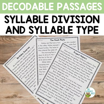 Preview of Decodable Passages for Syllable Division and Syllable Types