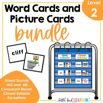 Preview of Decodable Word Cards and Picture Cards Bundle - LEVEL 2