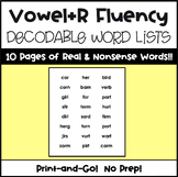 Decodable Word Lists - Vowel + R ( R-Controlled )
