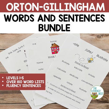 Preview of Decodable Word Lists and Sentences for Orton-Gillingham Lessons Levels 1-5