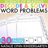 Decodable Word Problems CVC Addition + Subtraction Kinderg