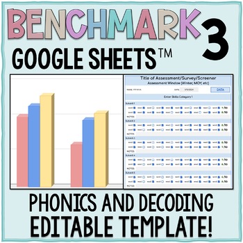 Preview of Decodable Words Editable Benchmark 3 Assessment in Google Sheets™
