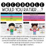 Decodable Would you rather...? Set 1 and 2 BUNDLE