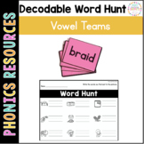 Decodable Write the Room Word Hunts: Long Vowel Teams