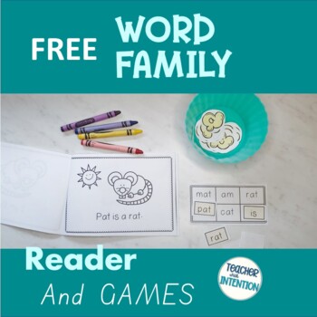 Preview of Free Decodable at word family reader and games