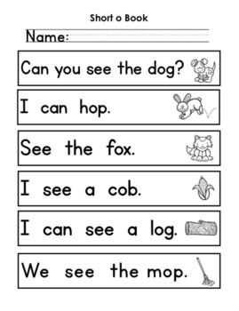 Decodable Reader Printable Books And Worksheets Short O By Simple But Good