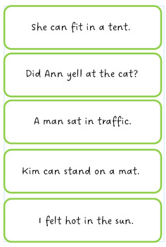 Preview of Decodable sentence strips (level 2) Double letters and CCVC