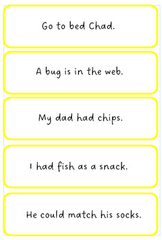 Preview of Decodable sentence strips (level 3) initial digraphs th, sh, ch, ck, ng