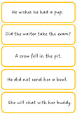 Decodable sentence strips (level 4) Using diagraphs ai, ow