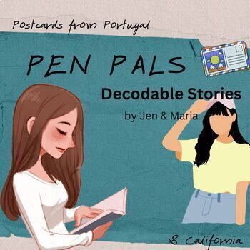 Preview of Decodable letters from Pen Pals in CA and Portugal-phonics review