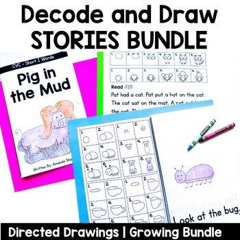 Preview of Decode and Draw Stories GROWING BUNDLE | Directed Drawings