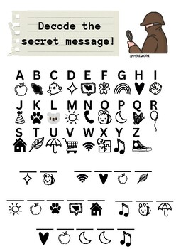 Decode the Secret Message Early Finishers Activity Sheet by Dyslexia Cafe