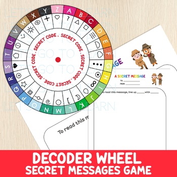 Preview of Decoder Wheel, Secret Codes or Messages, Spy Gadget, Escape Room, Secret Agent