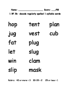 one syllable word worksheet kindergarten