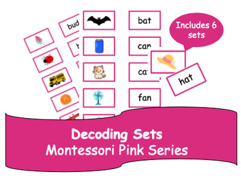 Preview of Decoding CVC Sets - Montessori Pink Series Material