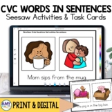 Decoding CVC Words in Sentences Seesaw Phonics Activities 