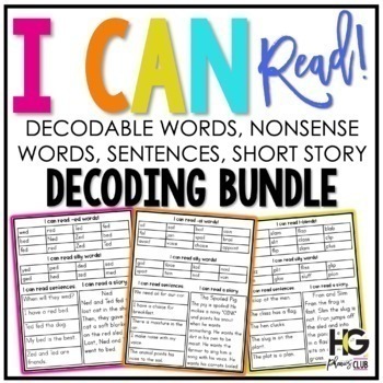 Preview of Decoding Drills | Real and Nonsense Word Fluency Practice and Decodable Passages