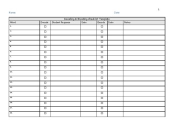 Preview of Decoding & Encoding Tracking Template PDF