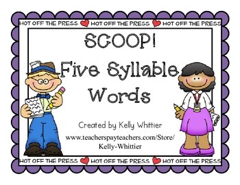Preview of Decoding Five Syllable Words Reading Card Game
