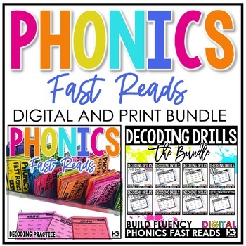 Preview of Phonics Fast Reads| Decoding Drills with Real & Nonsense Word Fluency | Digital