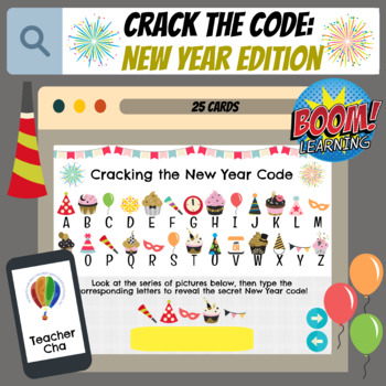 New Year Crack the Code with Answers and black and white copies