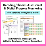 Decoding & Phonics Assessment | SPED Progress Monitoring S