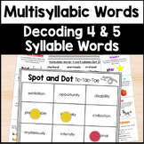 Decoding Multisyllabic Words Activities - Words with 4 and
