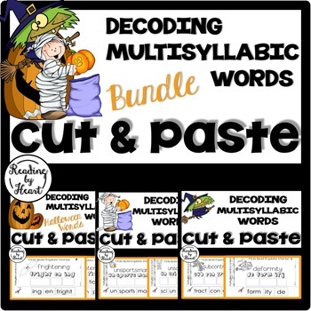 Preview of Decoding Multisyllabic Words CUT & PASTE Reading Intervention OCTOBER BUNDLE