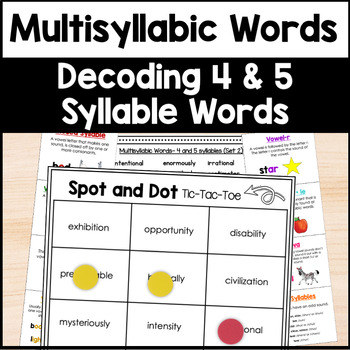 Preview of Decoding Multisyllabic Words - Games & Activities - Words with 4 & 5 Syllables