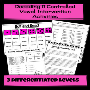 Preview of Decoding R controlled Vowel Syllables in Multisyllabic Word Activities